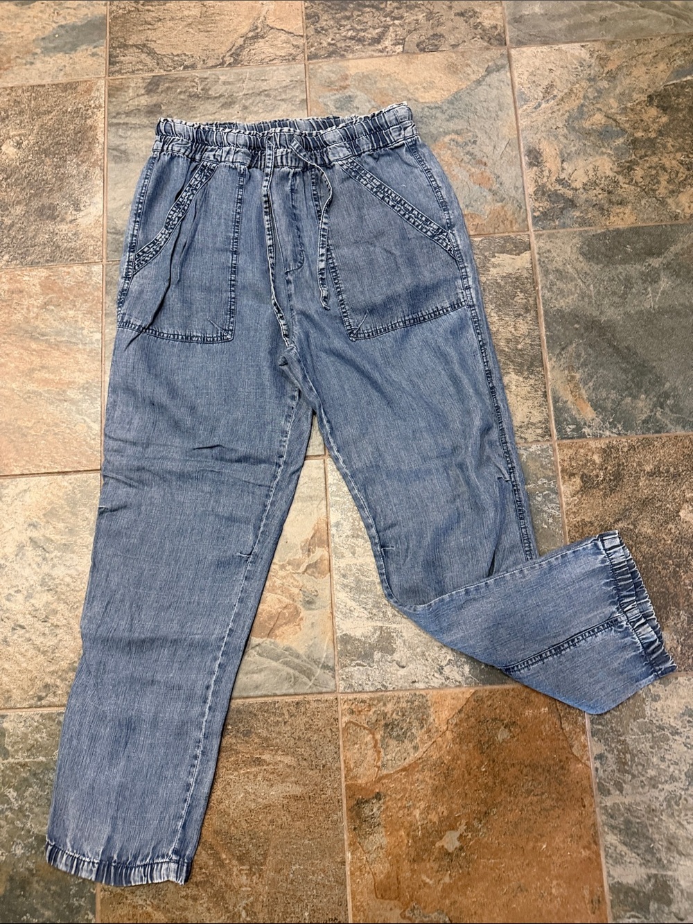 Velvet Heart Light Blue Denim Joggers with Drawstring